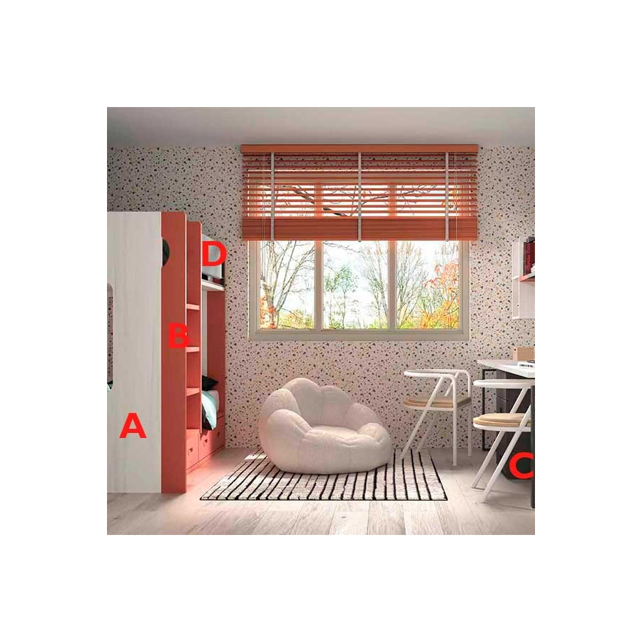 Dormitorio Juvenil con Litera F202 acabados
