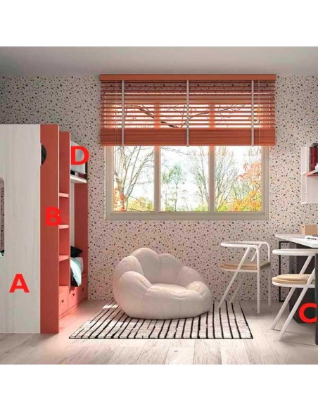 Dormitorio Juvenil con Litera F202 acabados