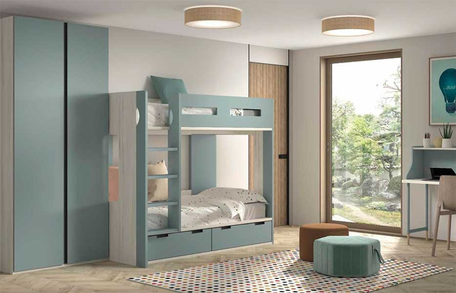 Dormitorio Juvenil con Litera F203  Glicerio Chaves