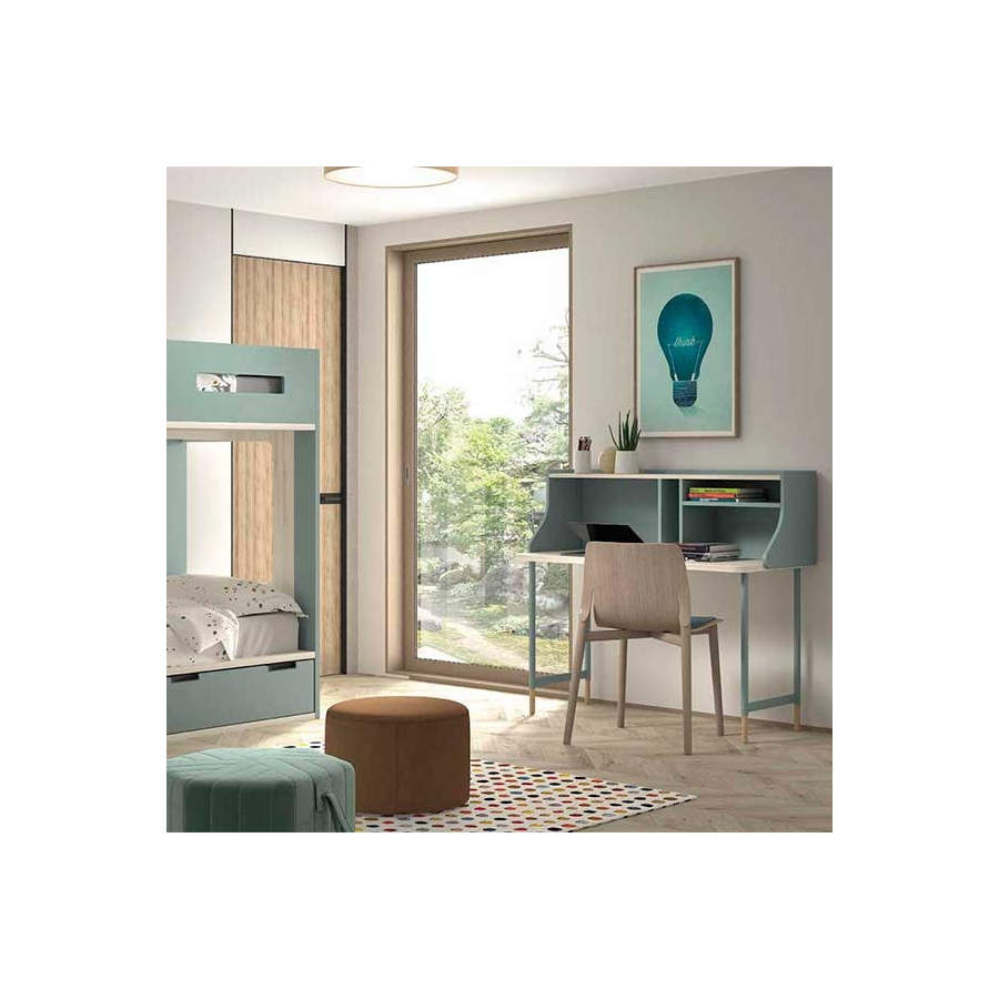 Dormitorio Juvenil con Litera F203 escritorio