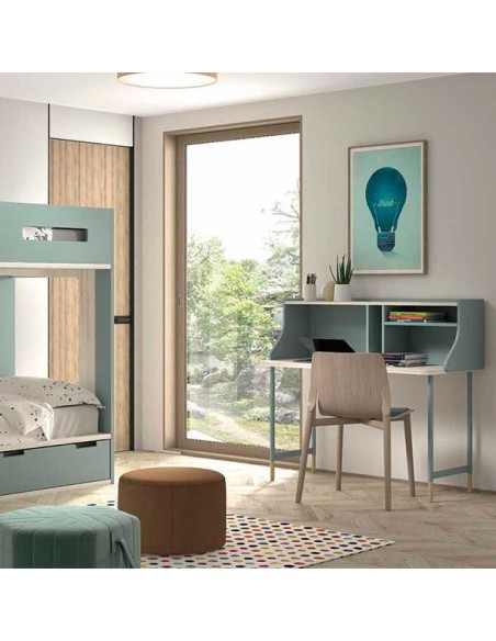 Dormitorio Juvenil con Litera F203 escritorio