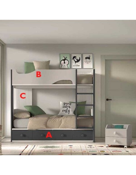 Dormitorio Juvenil con Litera F204 acabados