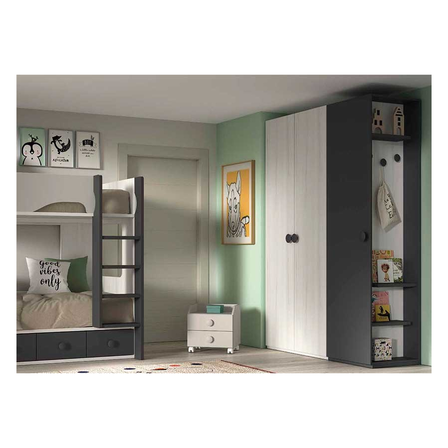 Dormitorio Juvenil con Litera F204 armario