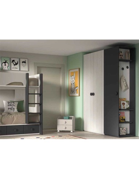 Dormitorio Juvenil con Litera F204 armario