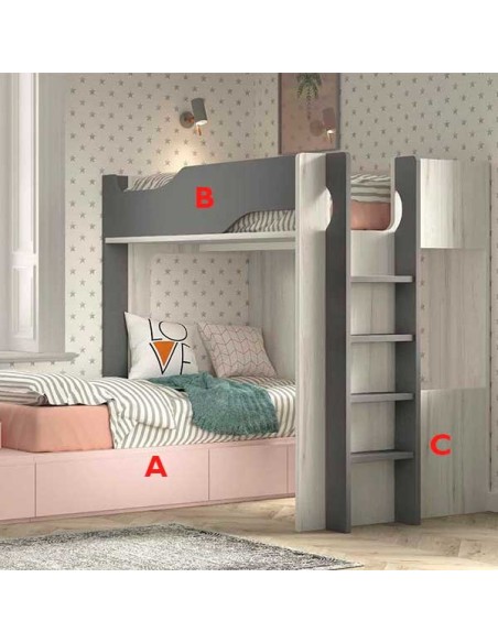 Dormitorio Juvenil con Litera F206 ACABADOS