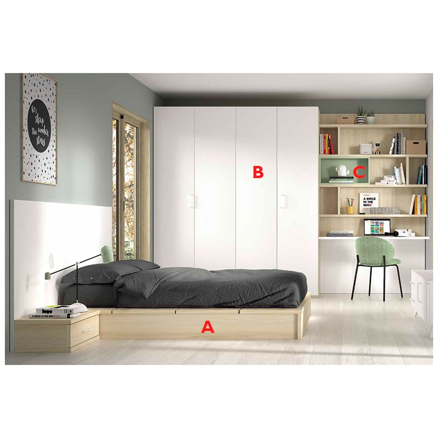 Acabados disponibles para configuración habitación F303
