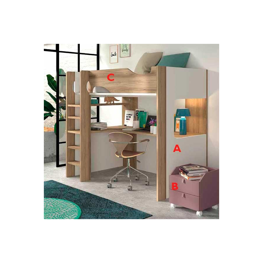 Dormitorio Juvenil con Litera F207 ACABADOS