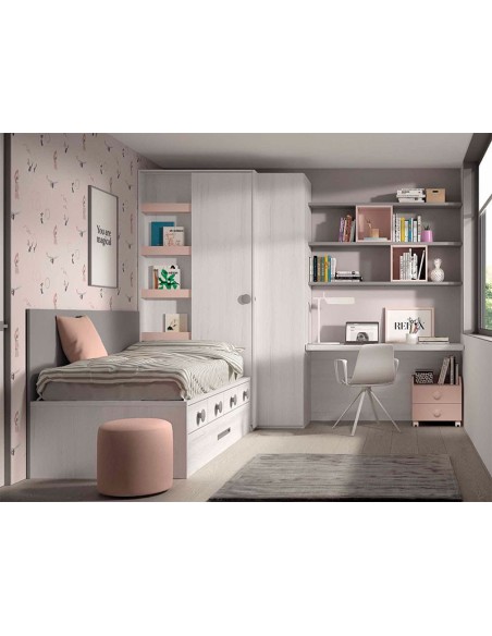 Dormitorio juvenil compacto Glicerio Chaves