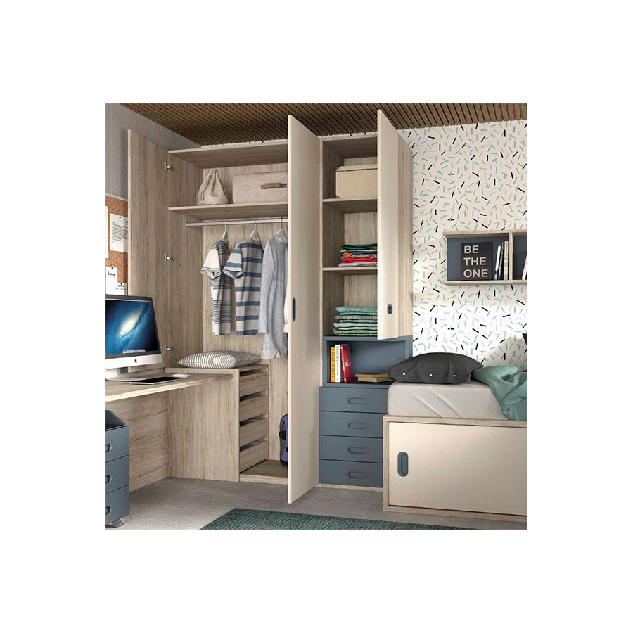 Dormitorio juvenil con armario