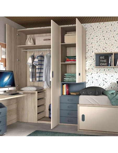 Dormitorio juvenil con armario