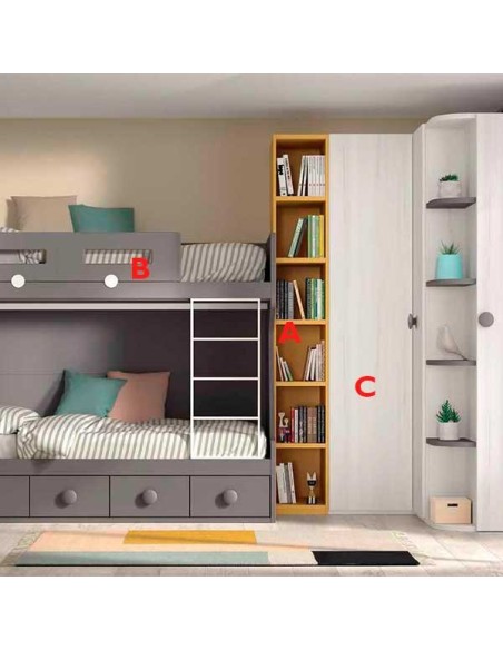 Dormitorio Juvenil con Litera F209  Glicerio Chaves acabados