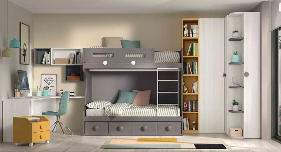 Dormitorio Juvenil con Litera F209 Glicerio Chaves