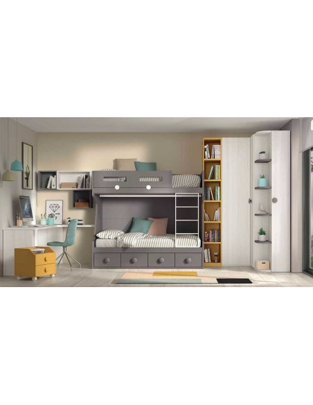 Dormitorio Juvenil con Litera F209 Glicerio Chaves