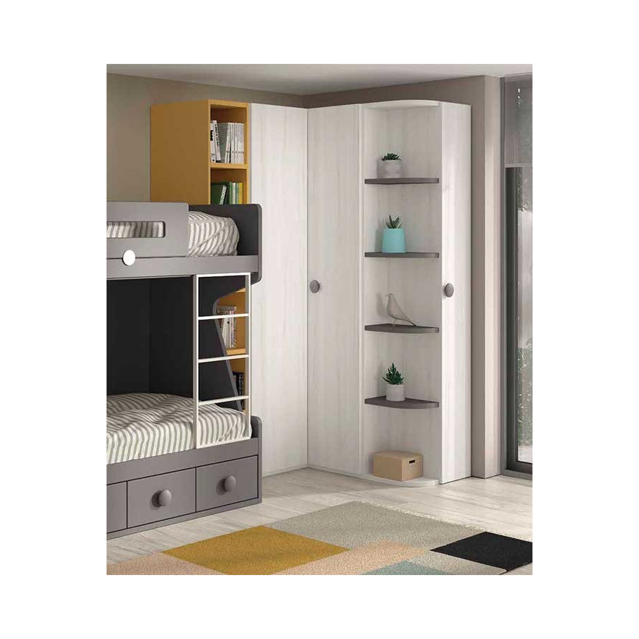 Dormitorio Juvenil con Litera F209 armario