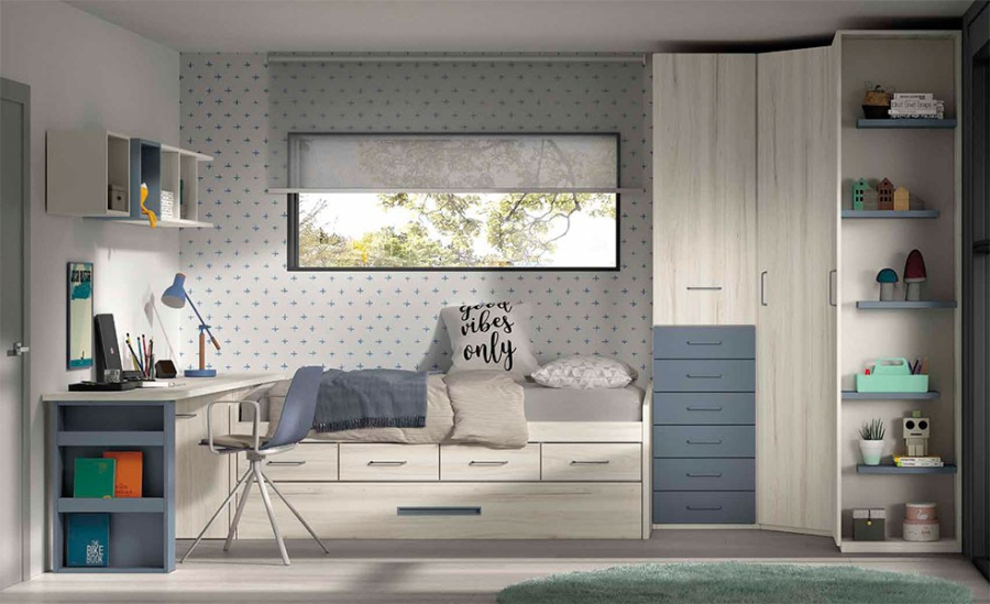 Dormitorio Juvenil F023 | Glicerio Chaves en Muebles Lara