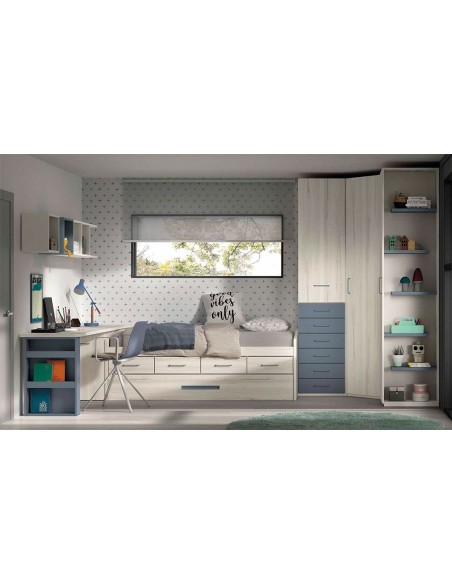 Dormitorio Juvenil F023 | Glicerio Chaves en Muebles Lara