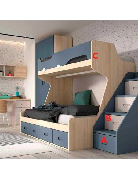 Dormitorio Juvenil con Litera F210 ACABADOS