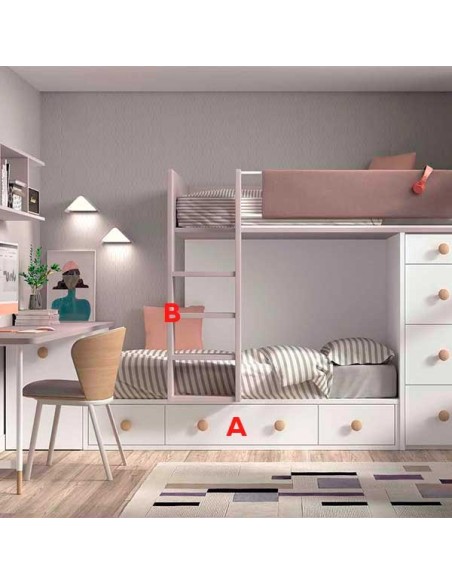 Dormitorio Juvenil con Litera F211 acabados