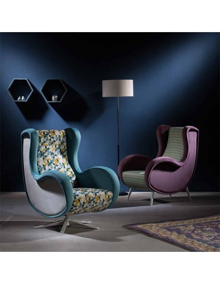 Sillón Kim tapizado en tela