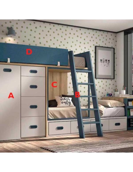 Block Dormitorio Juvenil F212 ACABADOS