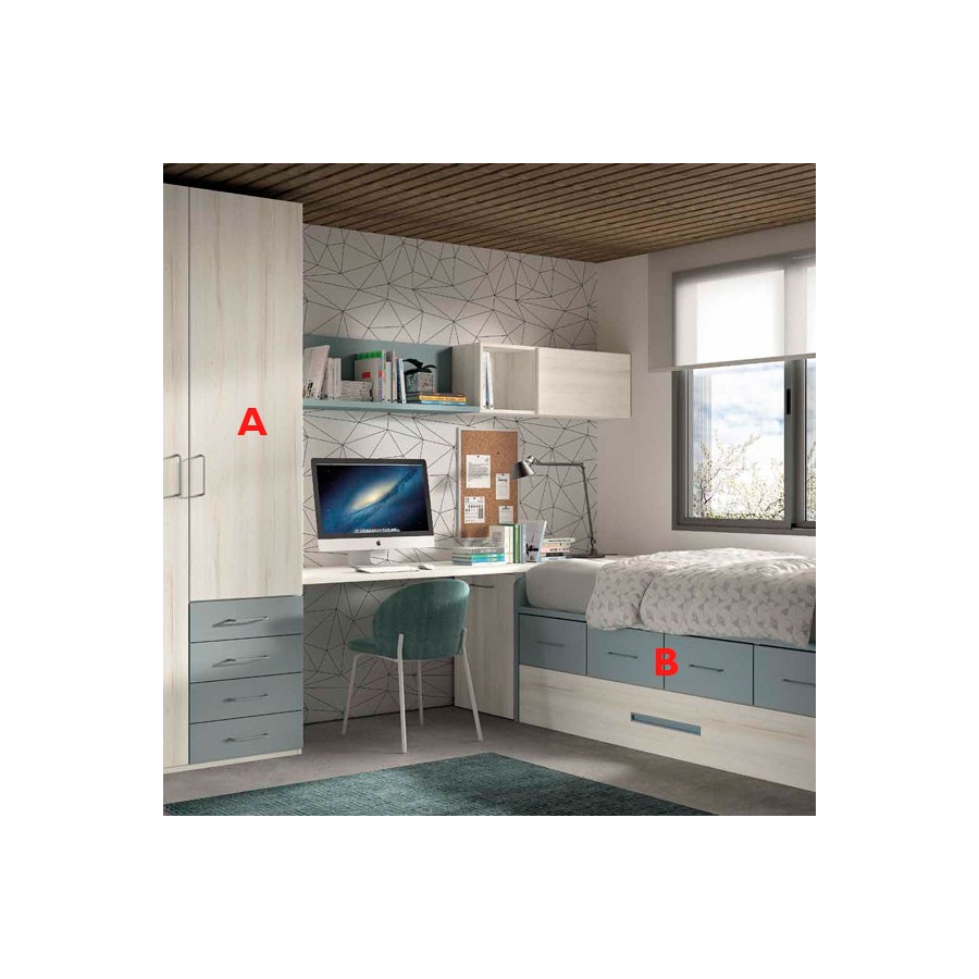 Dormitorio compacto Glicerio Chaves