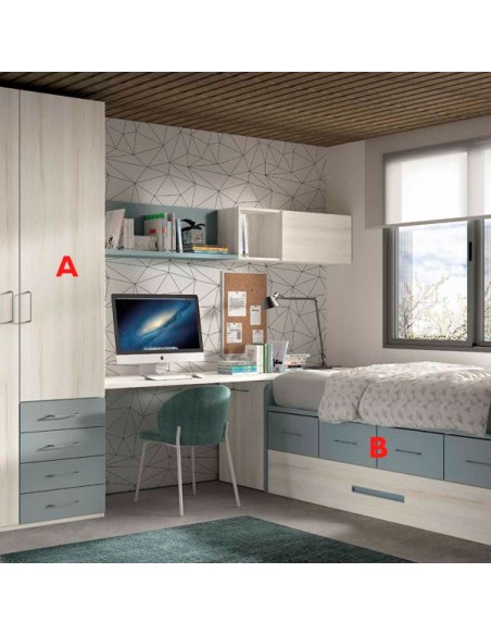 Dormitorio compacto Glicerio Chaves