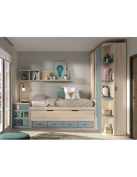 Dormitorio compacto F017 Glicerio Chaves
