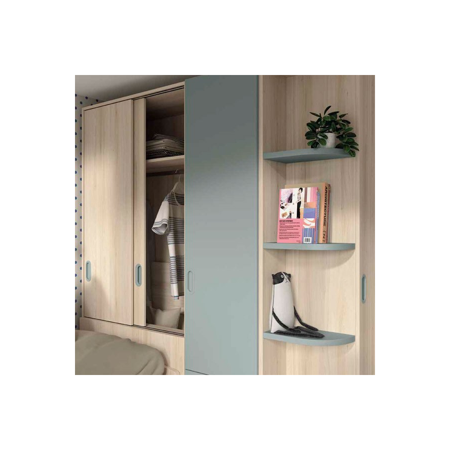 Dormitorio juvenil F017 fabricado en melamina