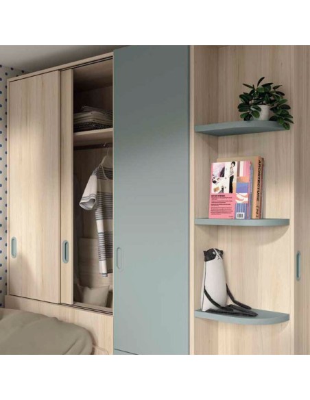 Dormitorio juvenil F017 fabricado en melamina