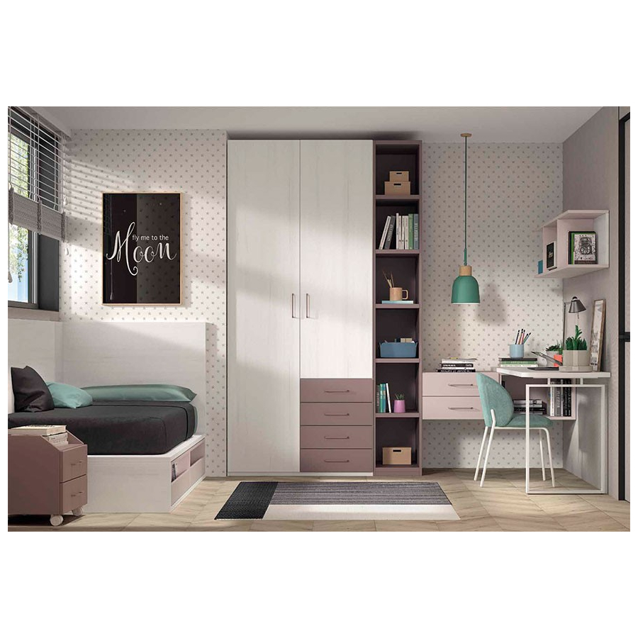 Dormitorio juvenil F307 fabricado en melamina