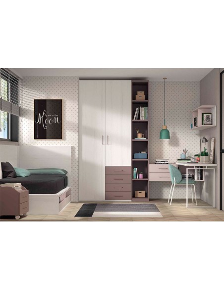 Dormitorio juvenil F307 fabricado en melamina