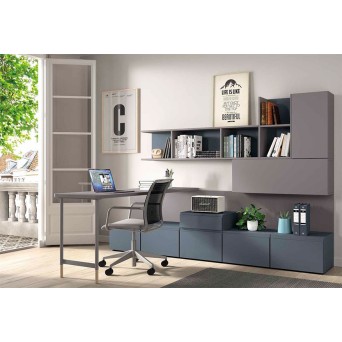 Zona de estudio F356 con mesa de despacho y librería 2