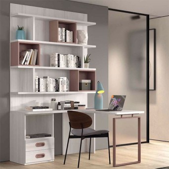 Zona de estudio juvenil fabricada en melamina y personalizable en acabados
