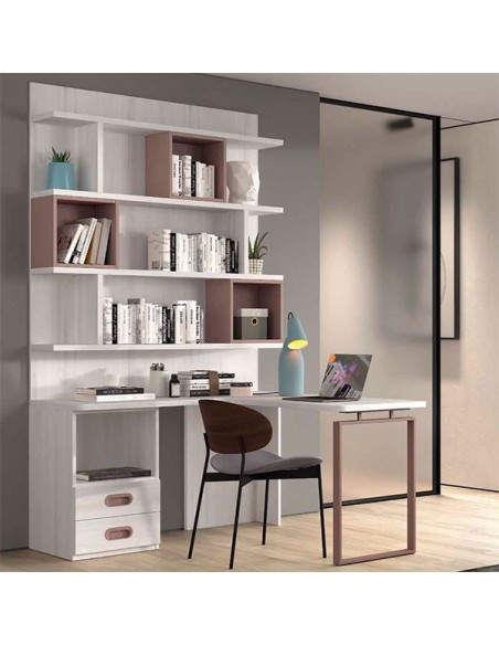 Zona de estudio juvenil fabricada en melamina y personalizable en acabados