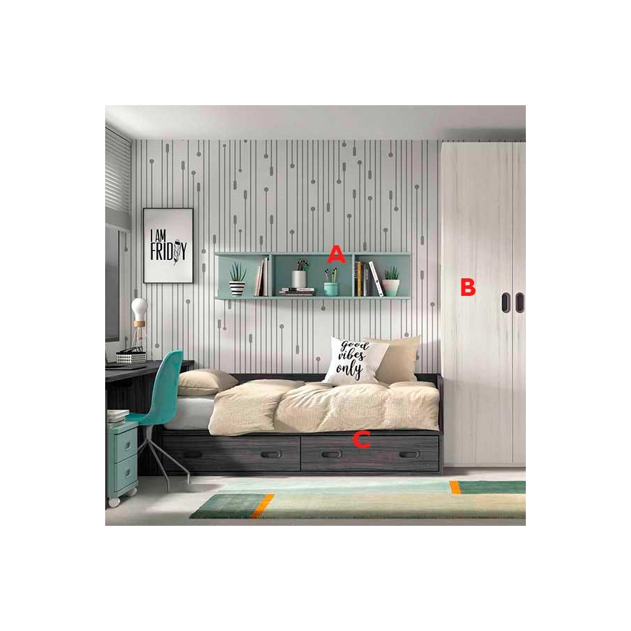 Dormitorio Juvenil F104 ACABADOS