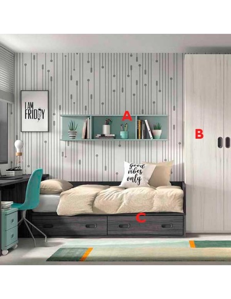 Dormitorio Juvenil F104 ACABADOS