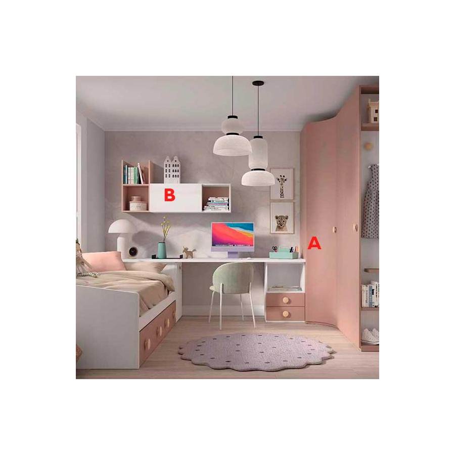 Dormitorio Juvenil F105 | Glicerio Chaves en Muebles Lara
