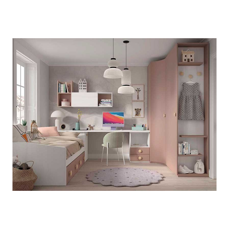 Dormitorio Juvenil F105 | Glicerio Chaves en Muebles Lara
