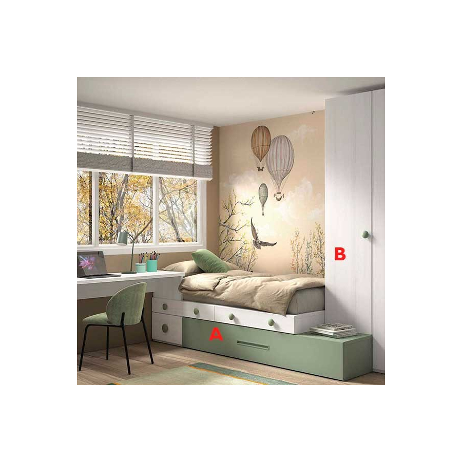 Dormitorio Juvenil F158 acabados