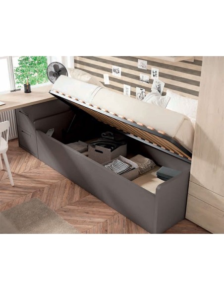 Cama con arcón para habitación juvenil de Lan Mobel