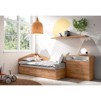 Dormitorio Adapt modelo 7 con zona de cama y cómoda 2