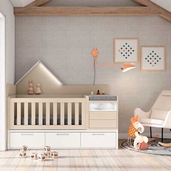 Dormitorio infantil con cuna convertible de la colección Adapt