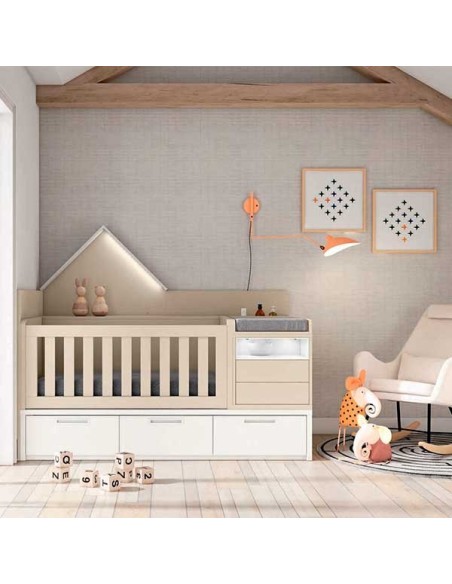 Dormitorio infantil con cuna convertible de la colección Adapt