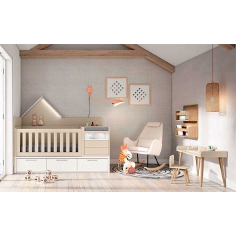 Dormitorio infantil con cuna convertible de la colección Adapt 2