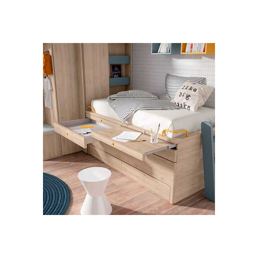 Dormitorio juvenil con escritorio extraible