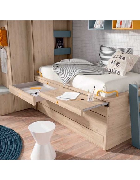Dormitorio juvenil con escritorio extraible