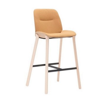 Taburete Nuez con asiento y respaldo tapizado y carcasa termopolímero
