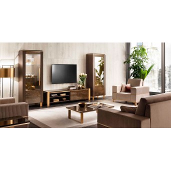 Composición de salón Essenza, de Arredoclassic, fabricado en madera de wengué y mármol brillante 2
