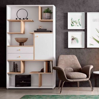 Estantería modelo H406 fabricada en melamina de primera calidad