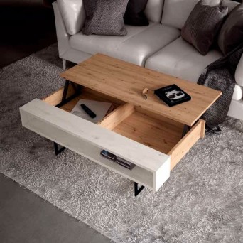 Mesa de centro fabricada en melamina con estructura metálica 2